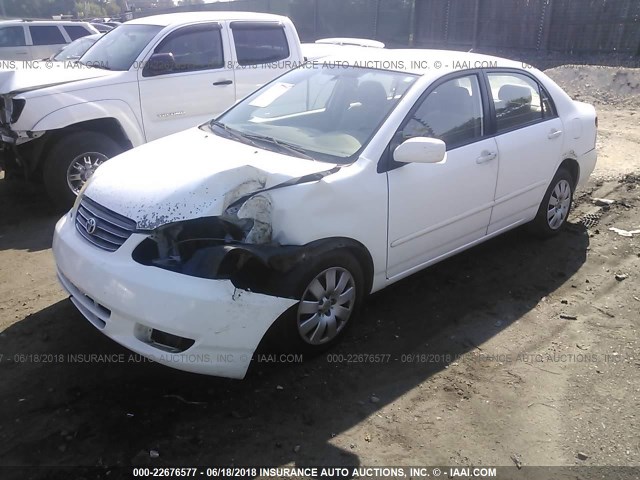 1NXBR32E43Z007809 - 2003 TOYOTA COROLLA CE/LE/S WHITE photo 2