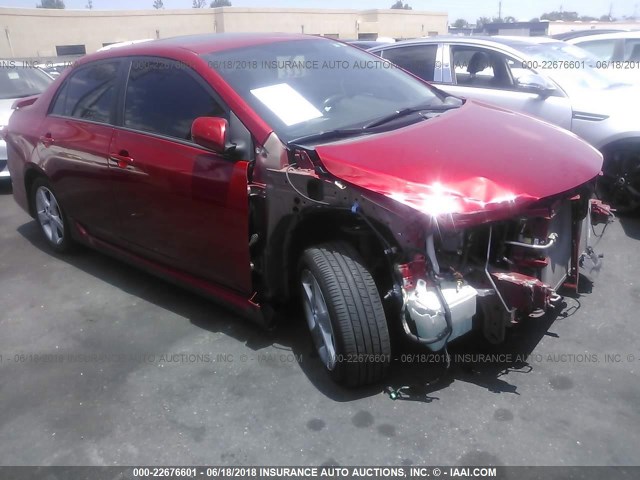 2T1BU4EE1BC723115 - 2011 TOYOTA COROLLA S/LE RED photo 1