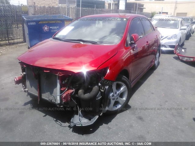 2T1BU4EE1BC723115 - 2011 TOYOTA COROLLA S/LE RED photo 2