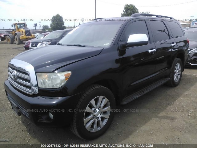 5TDBY68A88S001181 - 2008 TOYOTA SEQUOIA LIMITED BLACK photo 2