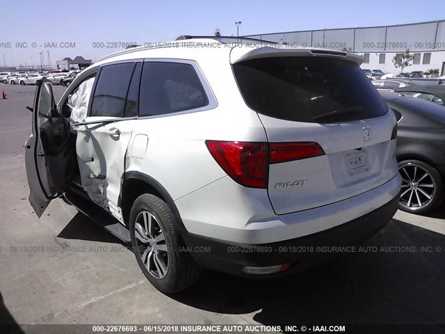 5FNYF6H73GB102474 - 2016 HONDA PILOT EXLN WHITE photo 3