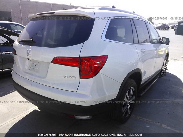 5FNYF6H73GB102474 - 2016 HONDA PILOT EXLN WHITE photo 4