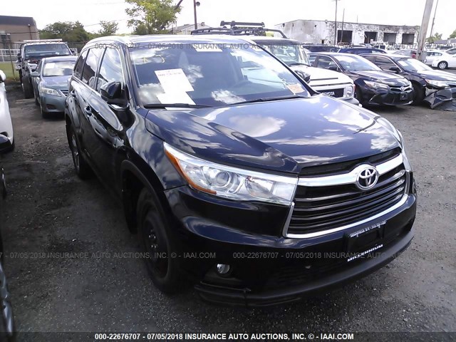 5TDJKRFH6FS198508 - 2015 TOYOTA HIGHLANDER XLE შავი ფოტო 1