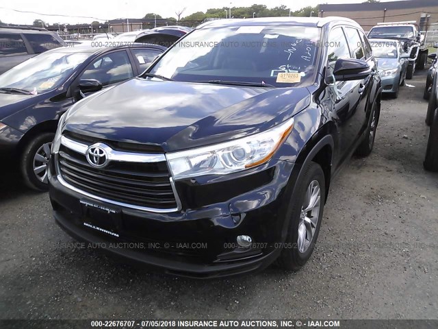 5TDJKRFH6FS198508 - 2015 TOYOTA HIGHLANDER XLE შავი ფოტო 2