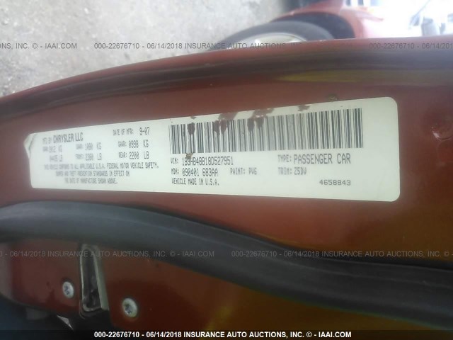 1B3HB48B18D527951 - 2008 DODGE CALIBER SXT ORANGE photo 9