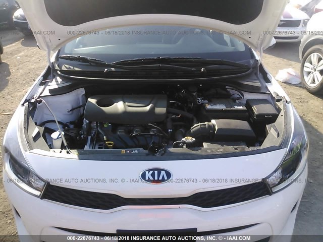 3KPA24AB4JE103968 - 2018 KIA RIO LX/S WHITE photo 10