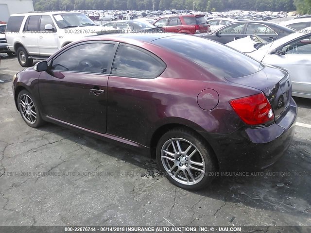 JTKDE177360129007 - 2006 TOYOTA SCION TC 栗色 照片 3