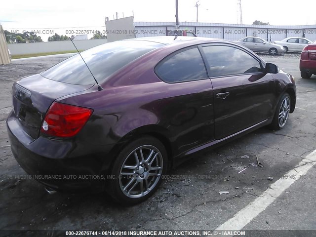 JTKDE177360129007 - 2006 TOYOTA SCION TC MAROON photo 4