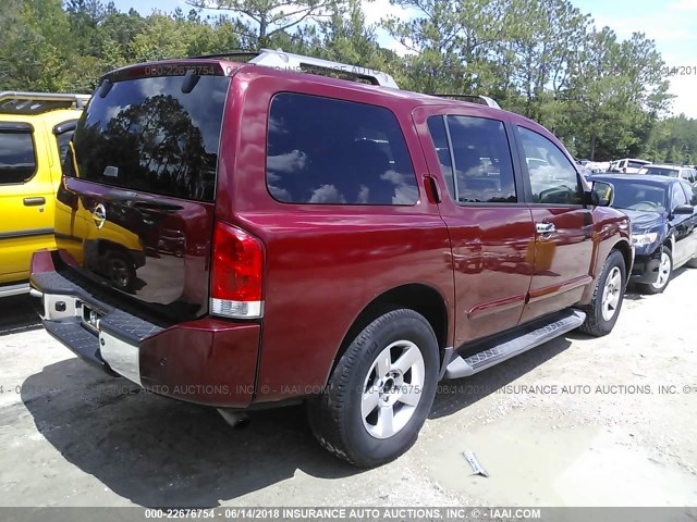 5N1AA08B46N706936 - 2006 NISSAN ARMADA SE/LE MAROON photo 4