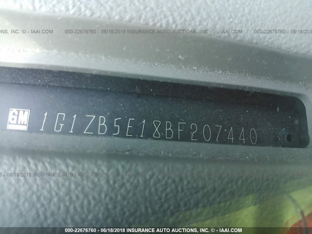 1G1ZB5E18BF207440 - 2011 CHEVROLET MALIBU LS GRAY photo 9