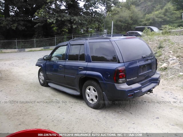 1GNDT13S222374572 - 2002 CHEVROLET TRAILBLAZER  BLUE photo 3