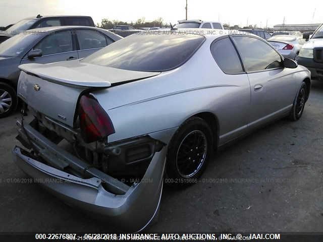 2G1WJ15K279375680 - 2007 CHEVROLET MONTE CARLO LS SILVER photo 4