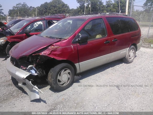 4T3ZF13C8YU223525 - 2000 TOYOTA SIENNA LE/XLE RED photo 2