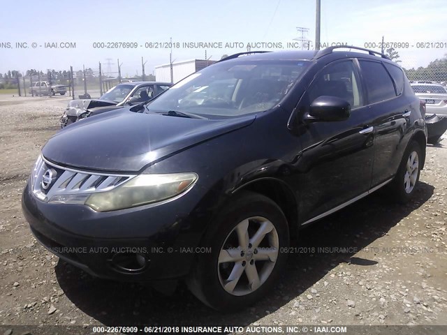 JN8AZ18U49W023433 - 2009 NISSAN MURANO S/SL BLACK photo 2