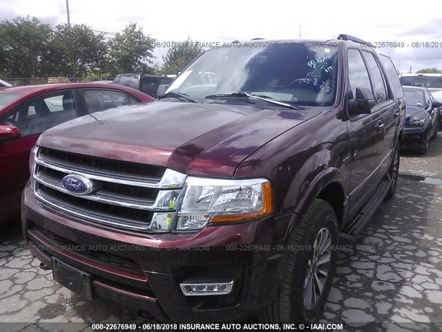 1FMJU1JT2HEA62310 - 2017 FORD EXPEDITION XLT/KING RANCH MAROON photo 2