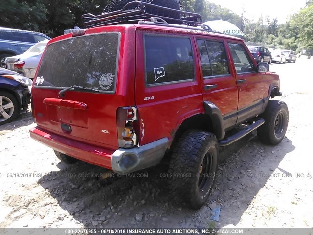 1J4FF68SXXL631746 - 1999 JEEP CHEROKEE SPORT/CLASSIC წითელი ფოტო 4