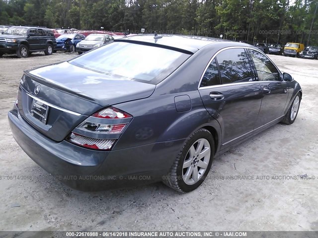 WDDNG71X47A108072 - 2007 MERCEDES-BENZ S 550 BLUE photo 4