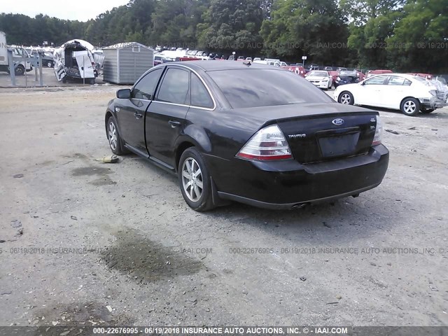 1FAHP24W98G150268 - 2008 FORD TAURUS SEL BLACK photo 3