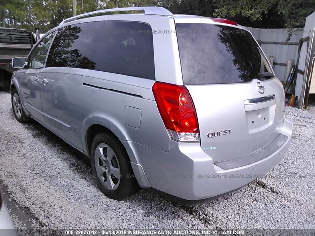 5N1BV28U17N128656 - 2007 NISSAN QUEST S/SE/SL SILVER photo 3