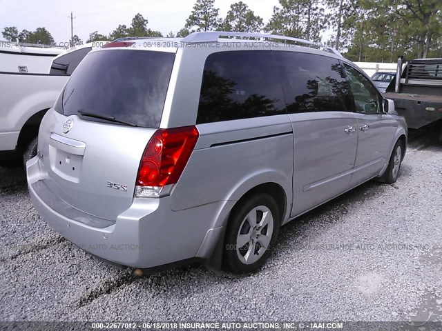 5N1BV28U17N128656 - 2007 NISSAN QUEST S/SE/SL SILVER photo 4