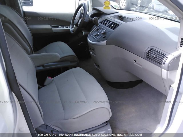 5N1BV28U17N128656 - 2007 NISSAN QUEST S/SE/SL SILVER photo 5