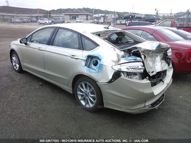 3FA6P0LU9HR323744 - 2017 FORD FUSION SE HYBRID BEIGE photo 3