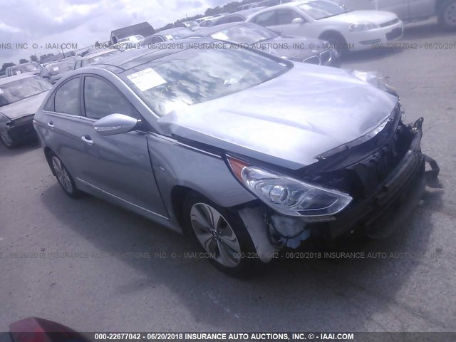 KMHEC4A47FA122214 - 2015 HYUNDAI SONATA HYBRID/LIMITED GRAY photo 1