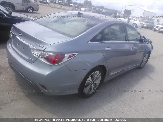 KMHEC4A47FA122214 - 2015 HYUNDAI SONATA HYBRID/LIMITED GRAY photo 4