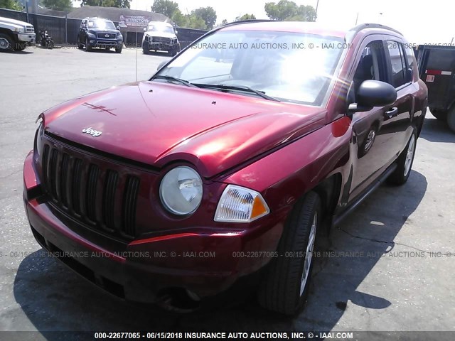 1J8FF47WX7D200048 - 2007 JEEP COMPASS RED photo 2