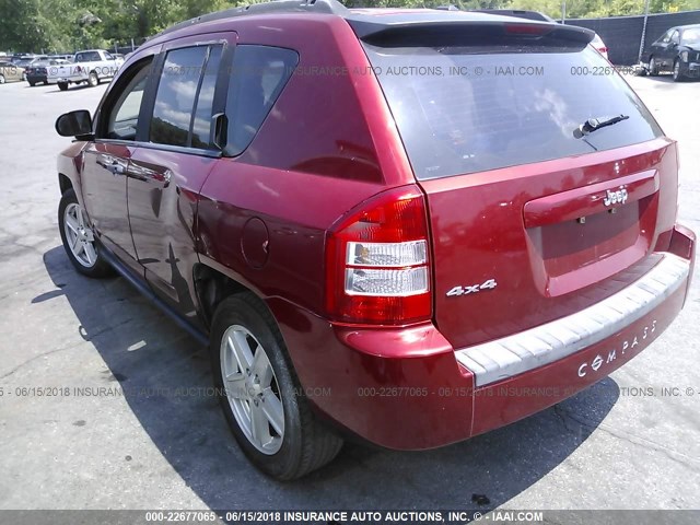 1J8FF47WX7D200048 - 2007 JEEP COMPASS RED photo 3