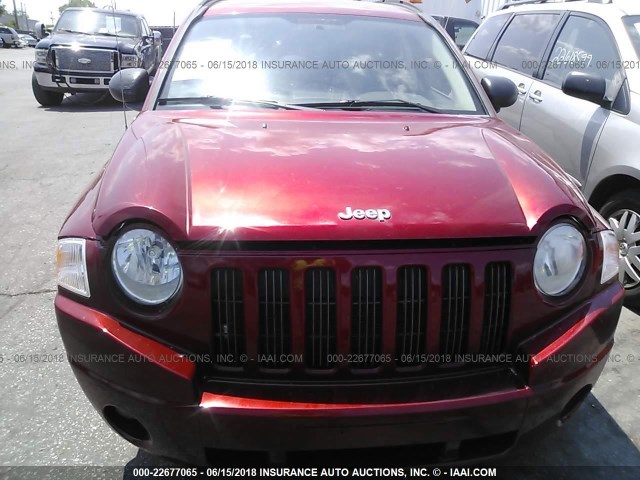 1J8FF47WX7D200048 - 2007 JEEP COMPASS RED photo 6