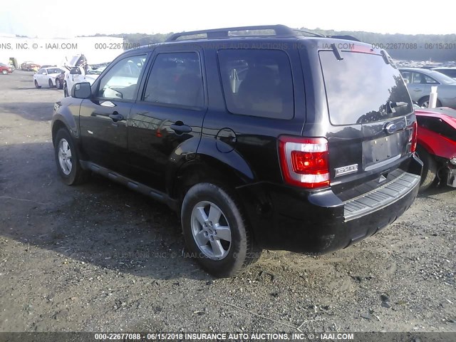 1FMCU0D79AKC17282 - 2010 FORD ESCAPE XLT BLACK photo 3