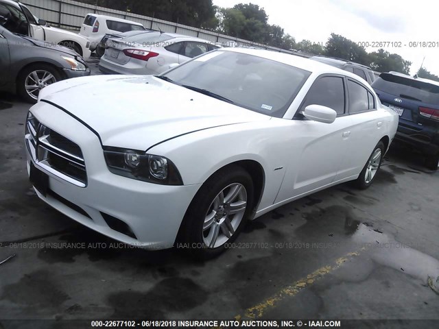 2B3CL5CT6BH593662 - 2011 DODGE CHARGER R/T WHITE photo 2
