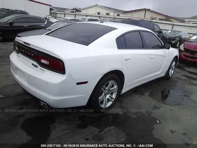2B3CL5CT6BH593662 - 2011 DODGE CHARGER R/T WHITE photo 4