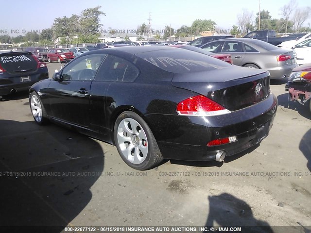 WBAEH73495B869369 - 2005 BMW 645 CI AUTOMATIC BLACK photo 3