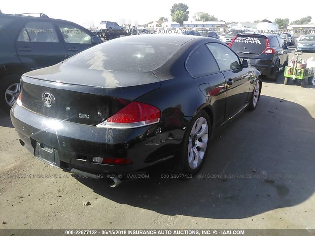 WBAEH73495B869369 - 2005 BMW 645 CI AUTOMATIC BLACK photo 4