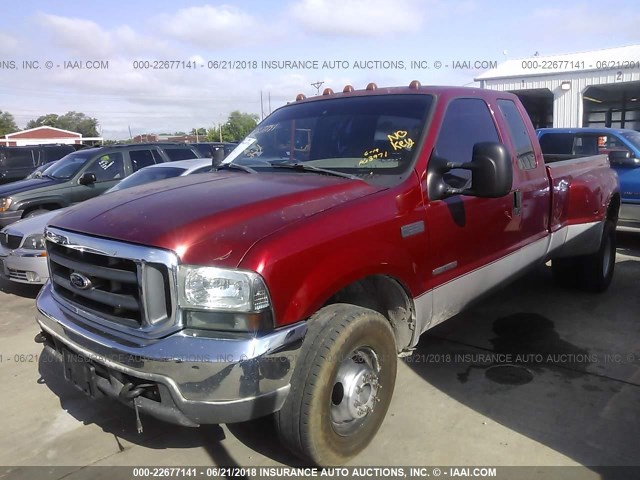 1FTWX32F21EA63971 - 2001 FORD F350 SUPER DUTY RED photo 2