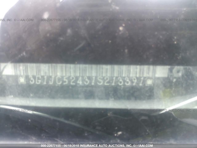 3G1JC52431S213391 - 2001 CHEVROLET CAVALIER CNG WHITE photo 9