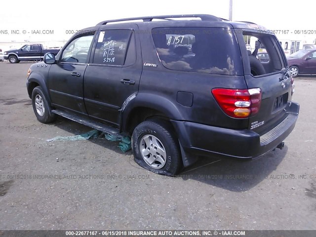 5TDZT38A81S023991 - 2001 TOYOTA SEQUOIA LIMITED BLACK photo 3