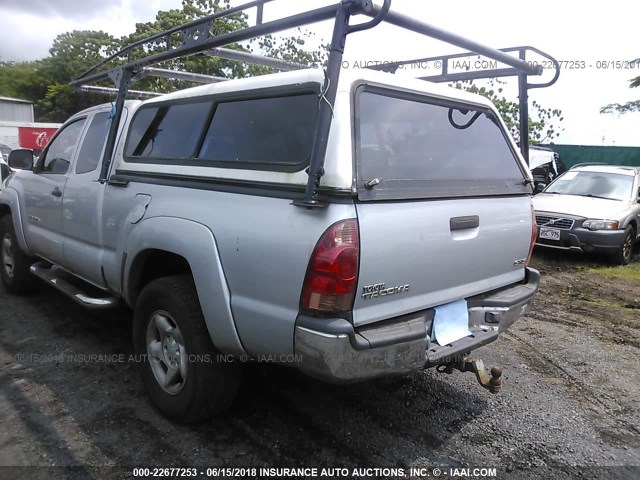 5TEUX42N57Z429979 - 2007 TOYOTA TACOMA ACCESS CAB SILVER photo 3