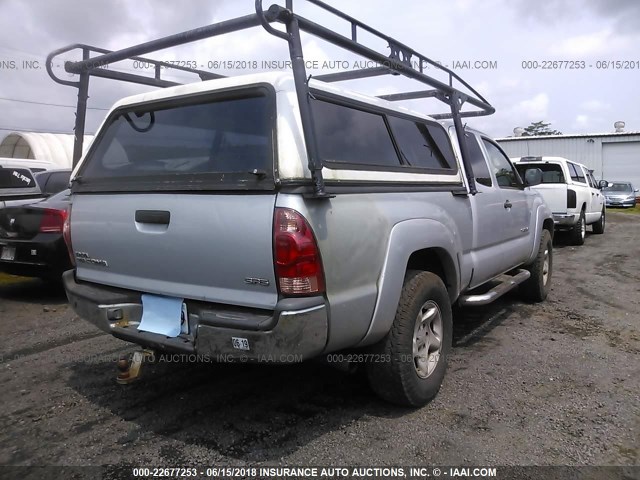 5TEUX42N57Z429979 - 2007 TOYOTA TACOMA ACCESS CAB SILVER photo 4