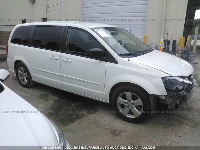 2C4RDGBG7DR516057 - 2013 DODGE GRAND CARAVAN SE WHITE photo 1