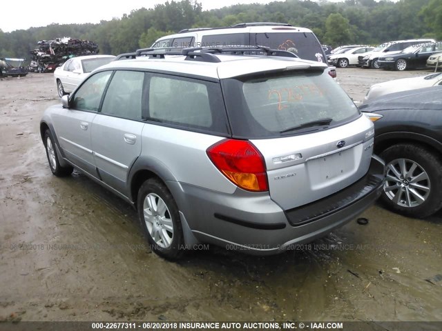 4S4BP62C857383596 - 2005 SUBARU LEGACY OUTBACK 2.5I LIMITED SILVER photo 3