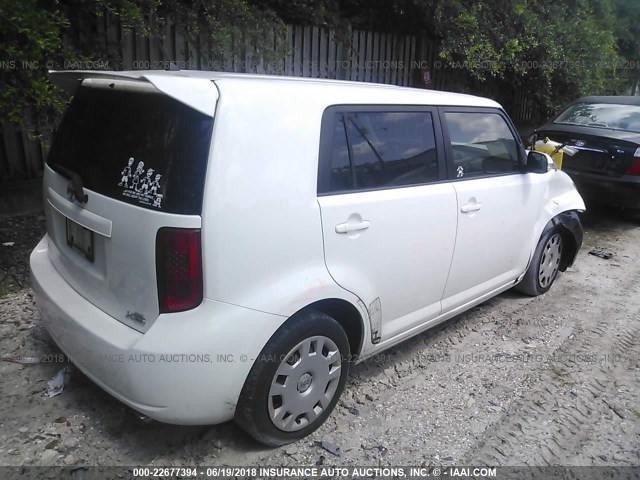 JTLKE50E181029097 - 2008 TOYOTA SCION XB Weiß Foto 4