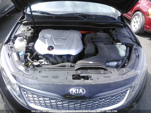 KNAGN4AD8E5072824 - 2014 KIA OPTIMA HYBRID BLACK photo 10