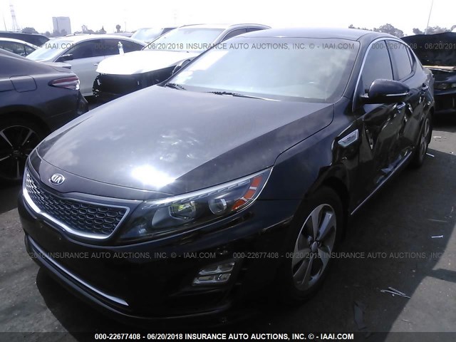 KNAGN4AD8E5072824 - 2014 KIA OPTIMA HYBRID BLACK photo 2