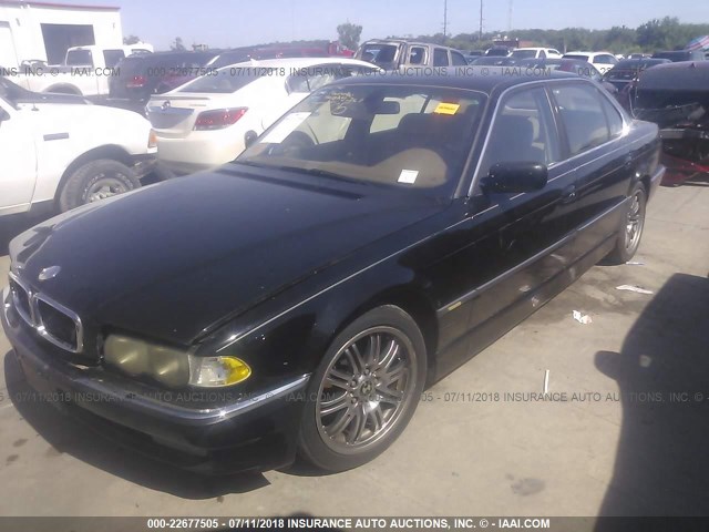 WBAGH83401DP20975 - 2001 BMW 740 IL BLACK photo 2