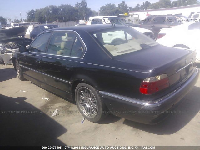 WBAGH83401DP20975 - 2001 BMW 740 IL BLACK photo 3