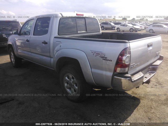 3TMJU4GN5AM102622 - 2010 TOYOTA TACOMA DOUBLE CAB PRERUNNER SILVER photo 3