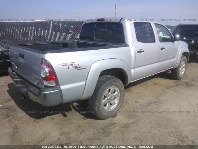 3TMJU4GN5AM102622 - 2010 TOYOTA TACOMA DOUBLE CAB PRERUNNER SILVER photo 4